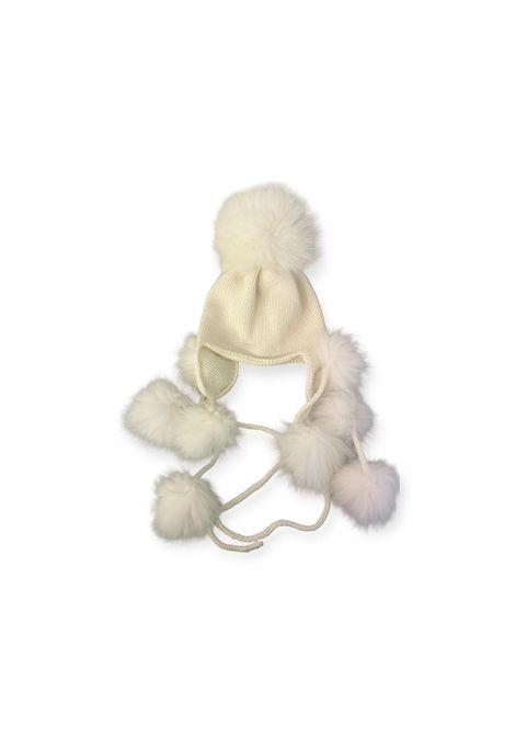 Berretto con pompon REGINA | 50199 02BIANCO